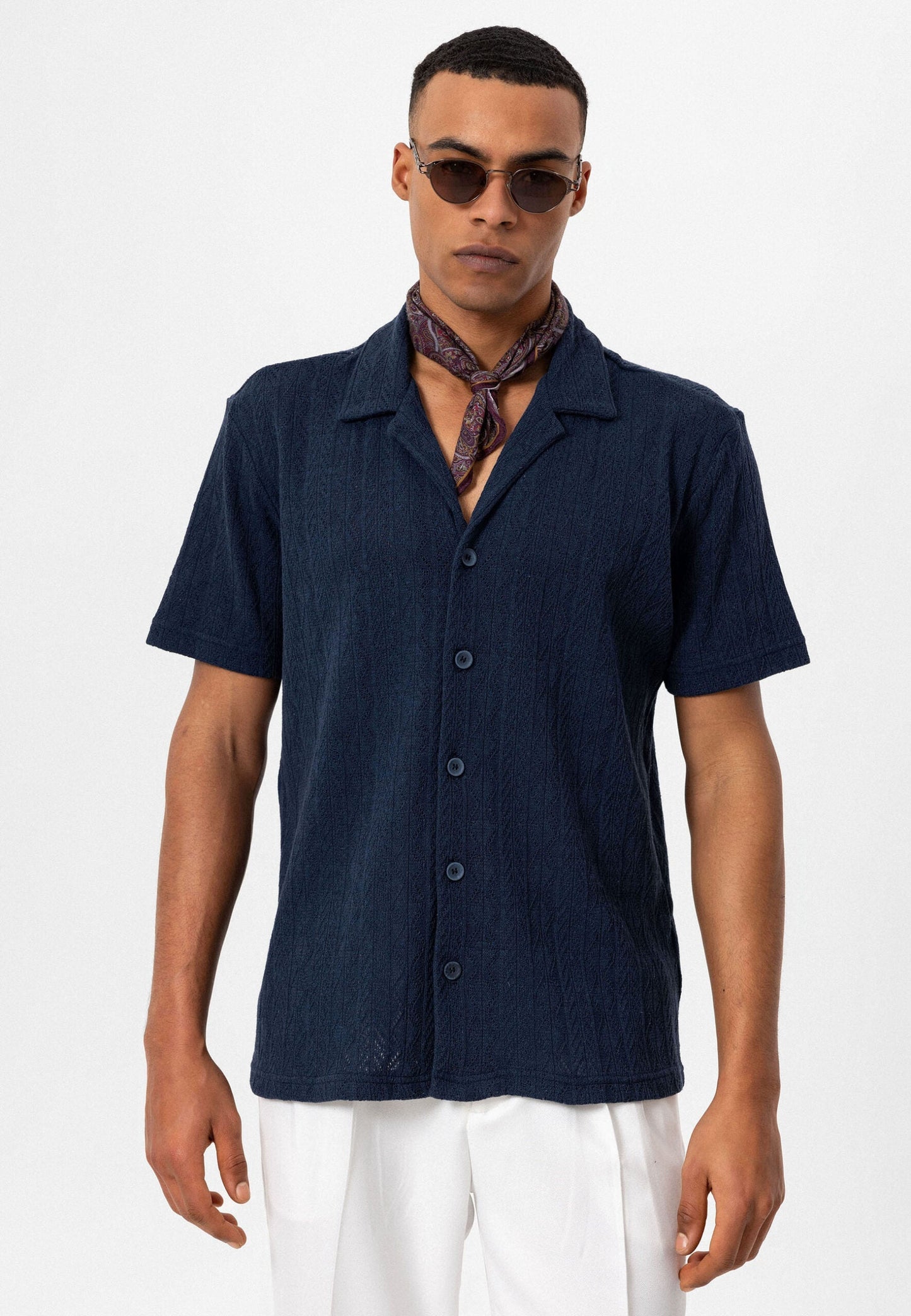 Gemustertes Hemd – Blau