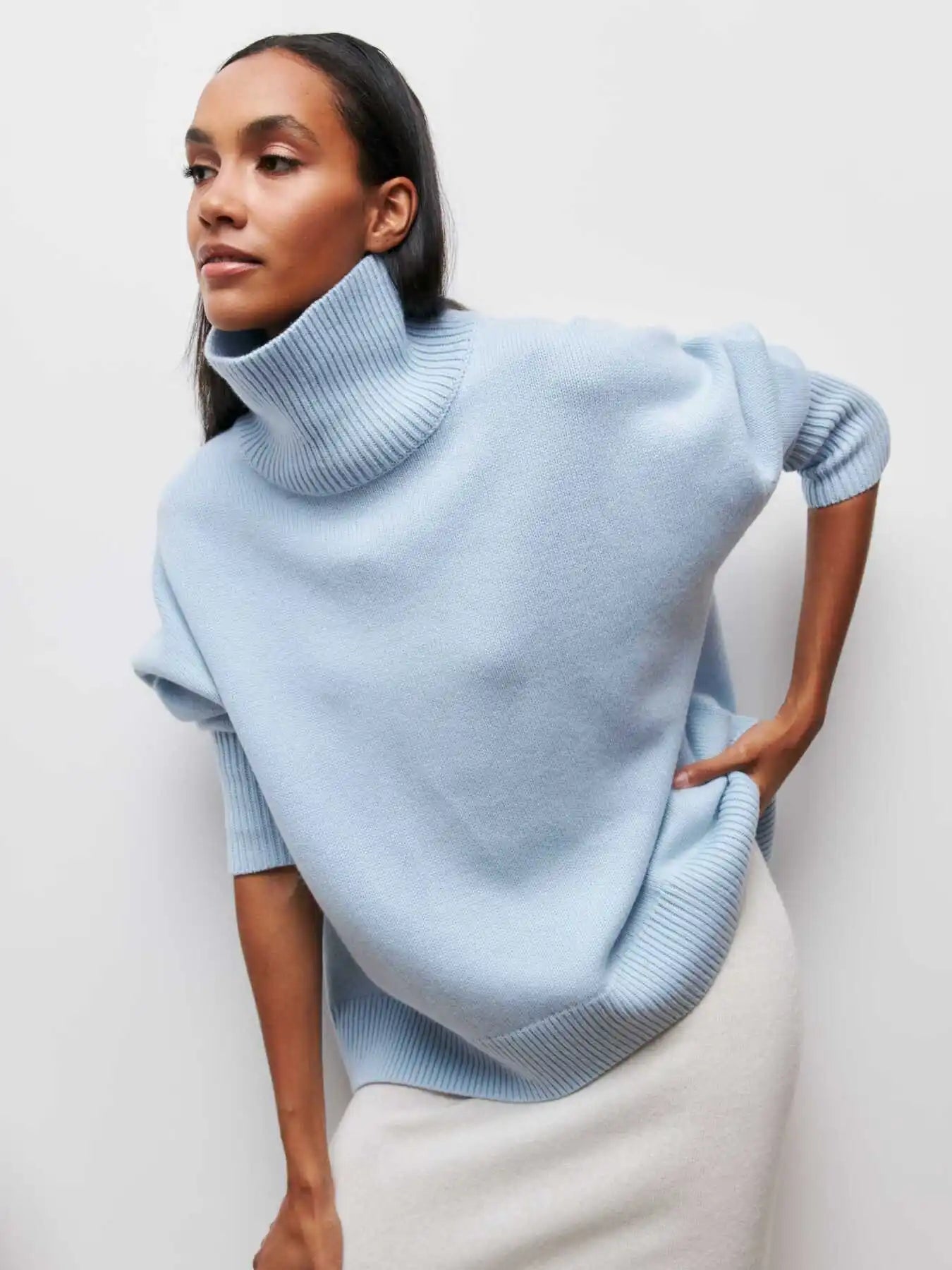 Pullover mit hohem Kragen