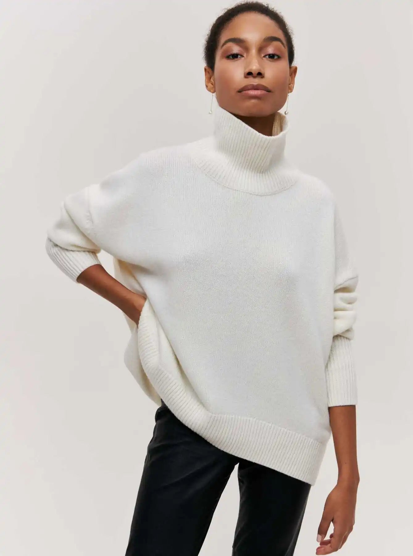 Pullover mit hohem Kragen